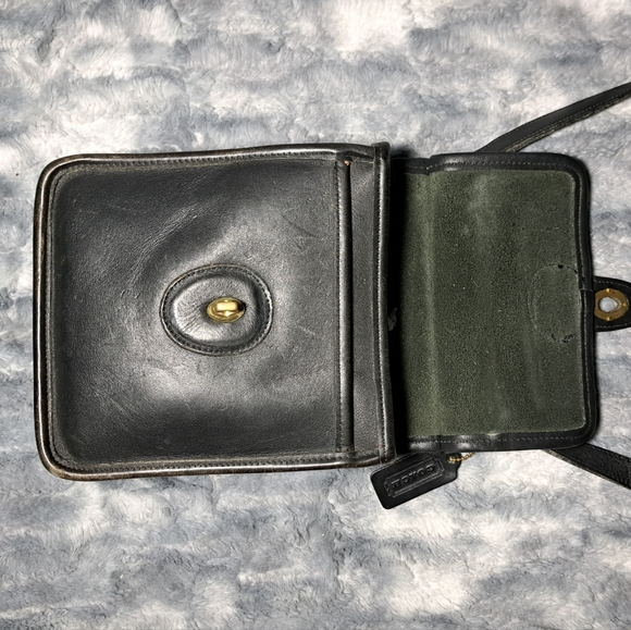Vintage 80s Coach Murphy black leather crossbody bag mini - Picture 7 of 14